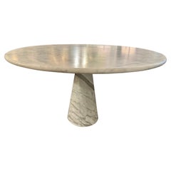 Signed Angelo Mangiarotti Eros White Carrara Marble Table for Agapecasa