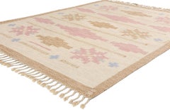 Signed Anna-Johanna Ångström Vintage Swedish Röllakan Rug