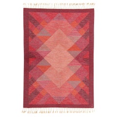 Signed Anna-Johanna Ångström Vintage Swedish Scandinavian Röllakan Rug