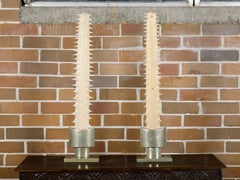 Signed Anthony Redmile Sawfish Decorative Objects Mounted on Brass Bases, 1970s
