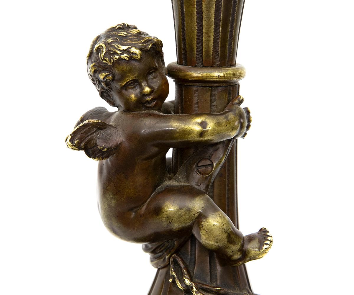 Signed Antique 19th Century French L. Moreau Bronze Vase For Sale 4