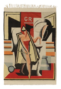 Signed Antique 19th Century Jean Metzinger Tapestry“Ecuyère au cirque”-Rug&kilim