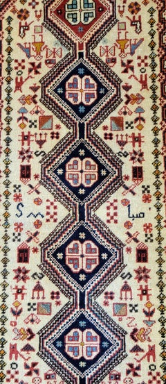 Signed Antique Abadeh - Persian Tribal Runner