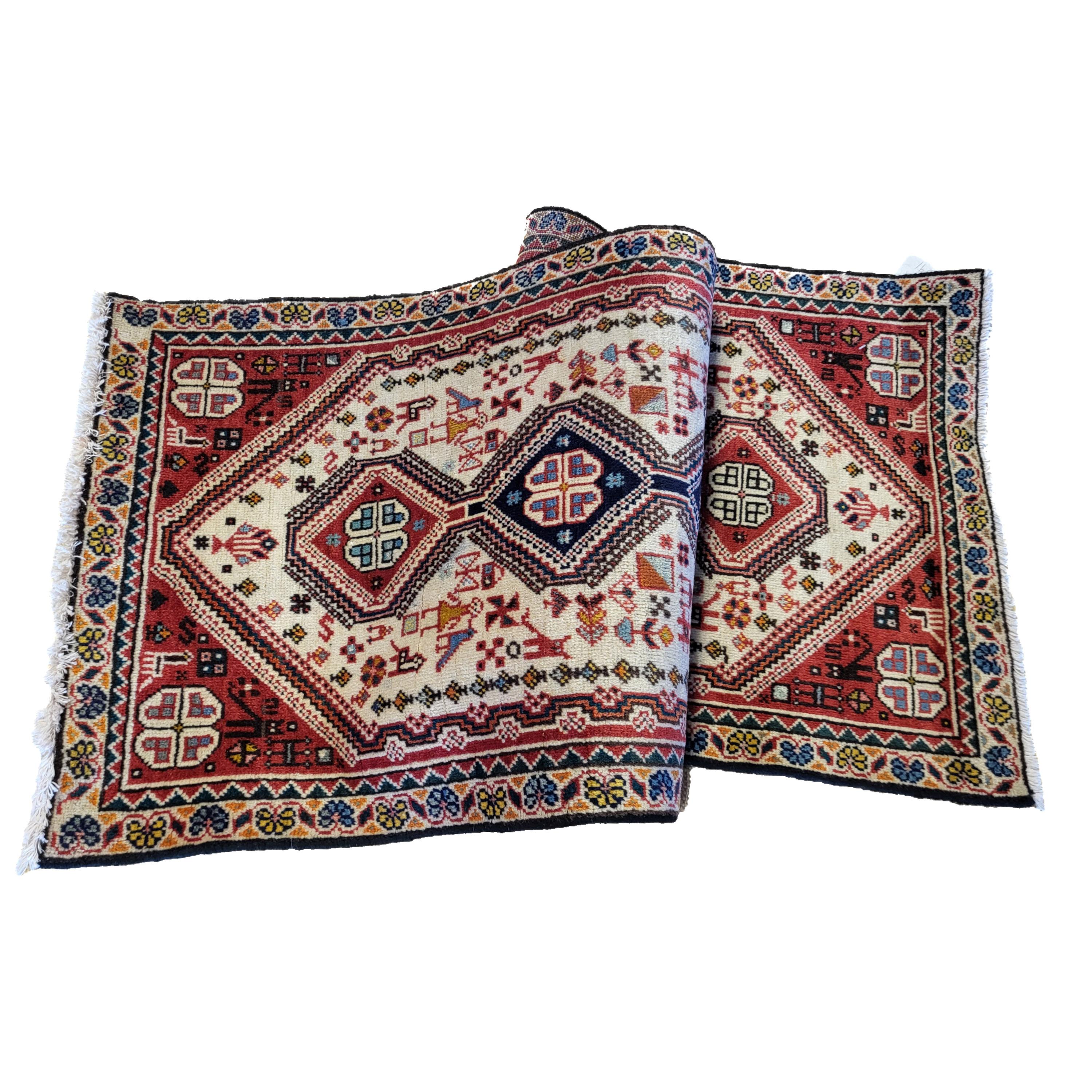 Hand-Knotted Signed Antique Abadeh - Persian Tribal Runner For Sale