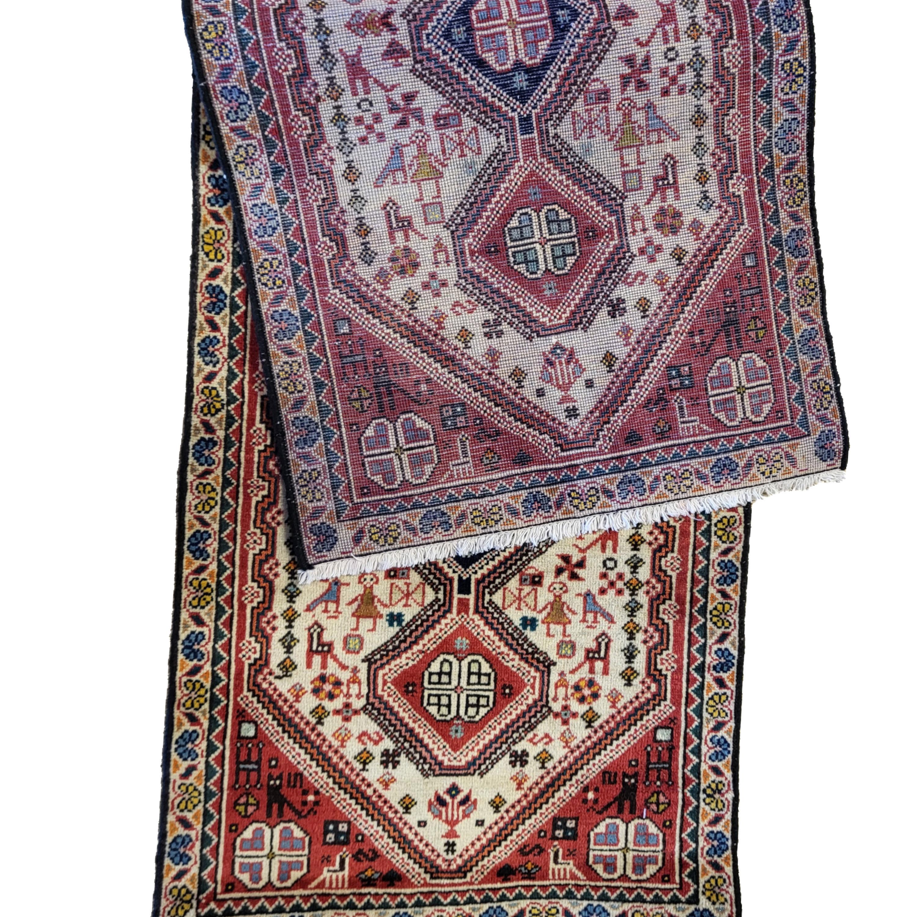 Signed Antique Abadeh - Persian Tribal Runner In Good Condition For Sale In Blacksburg, VA