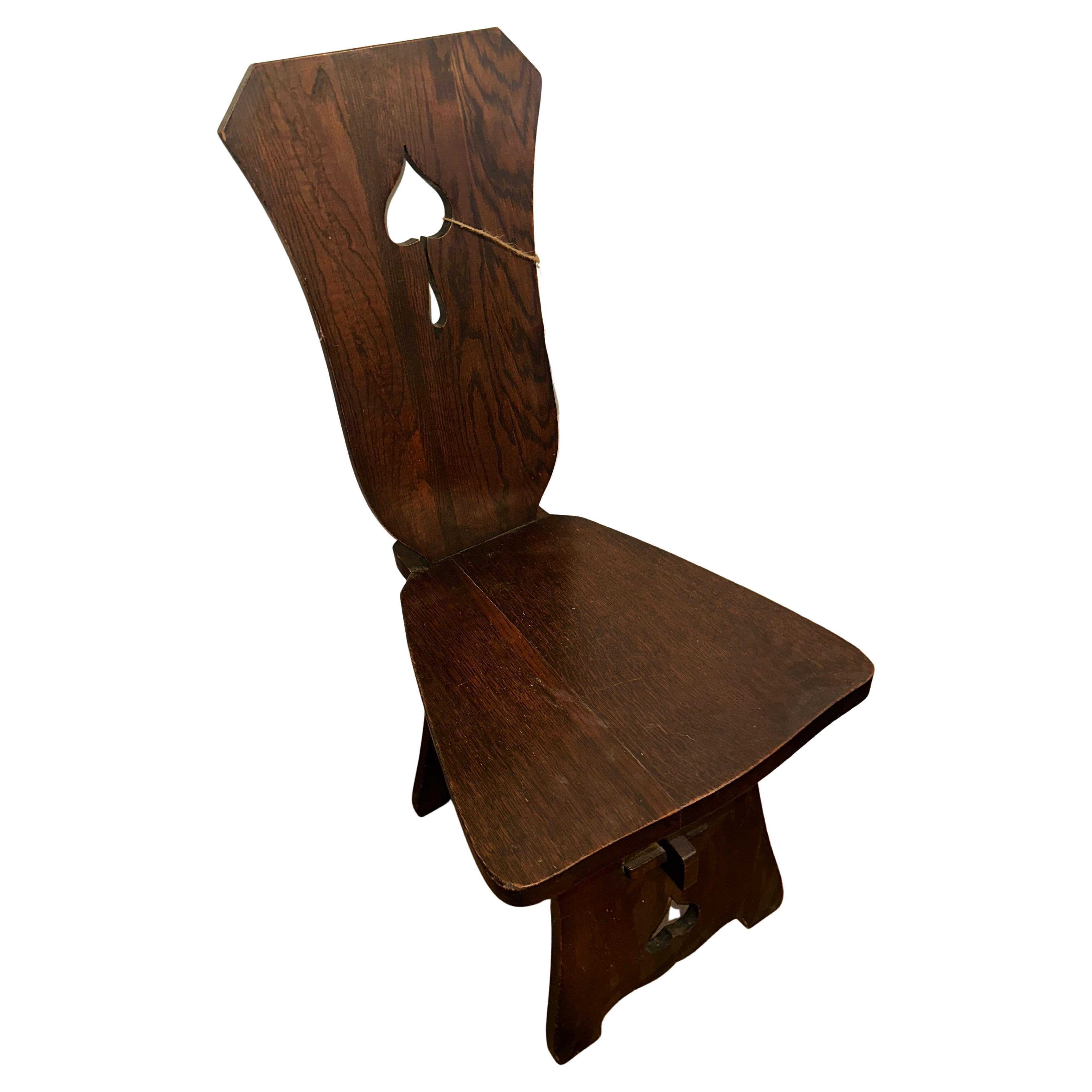 SIGNED Antique ci 1910  CHARLESS  LIMBERT   HALL  CHAIR  -  STICKLEY Era  W7041