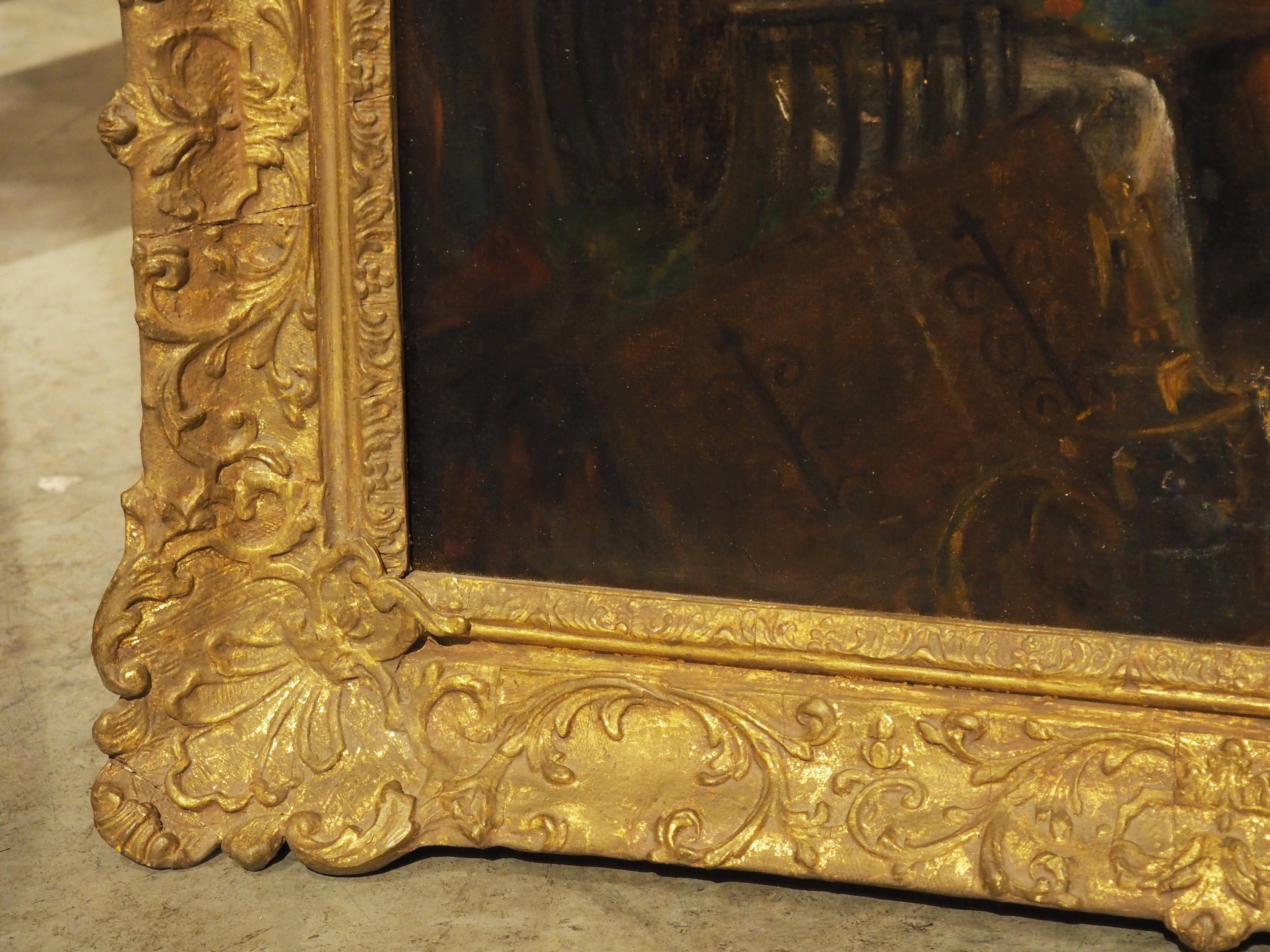 Signed Antique English Oil on Canvas in Giltwood Frame, 19th Century 12