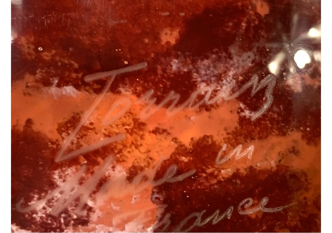 Jarrón de vidrio Art Decó francés firmado Antique Verriere D'Art Lorraine Vidrio artístico en venta