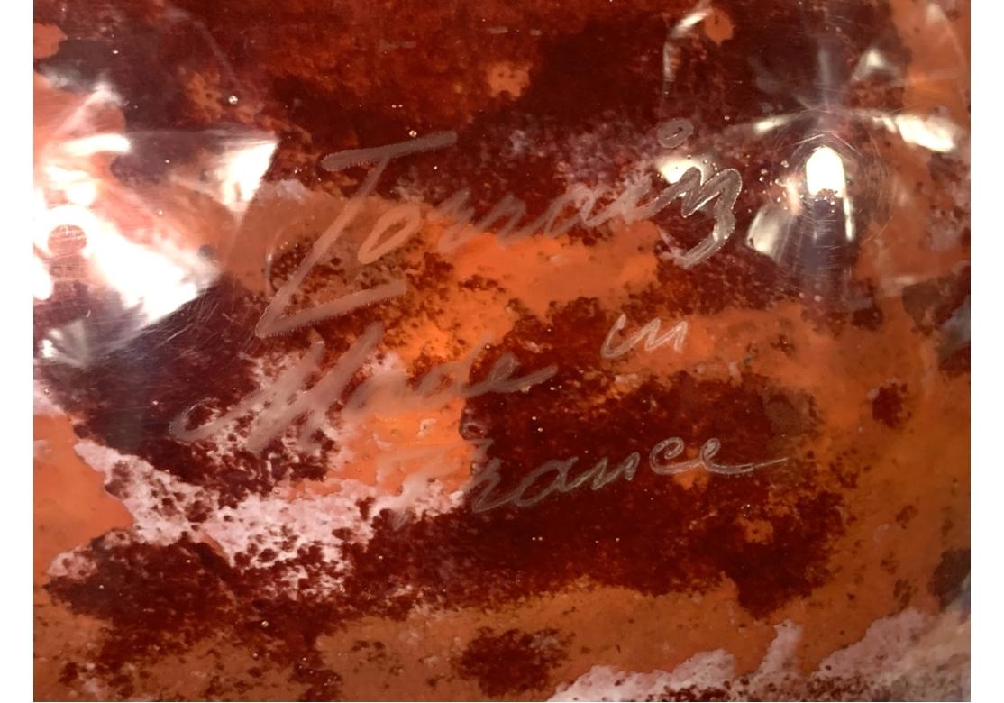 Jarrón de vidrio Art Decó francés firmado Antique Verriere D'Art Lorraine en venta 1