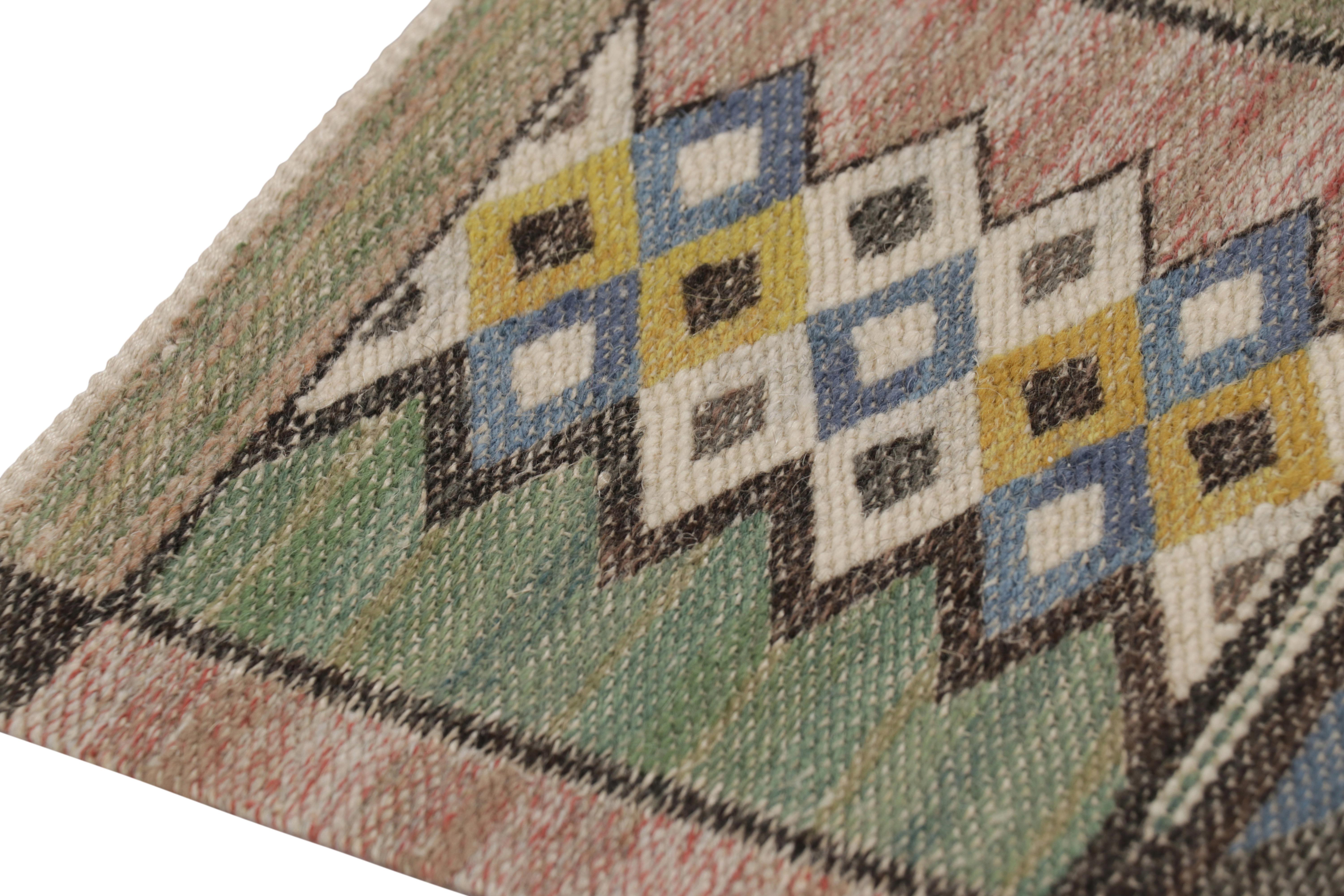 Scandinavian Modern Signed Antique Marta Maas Swedish Textile, Scandinavian Geometric - Rug & Kilim For Sale