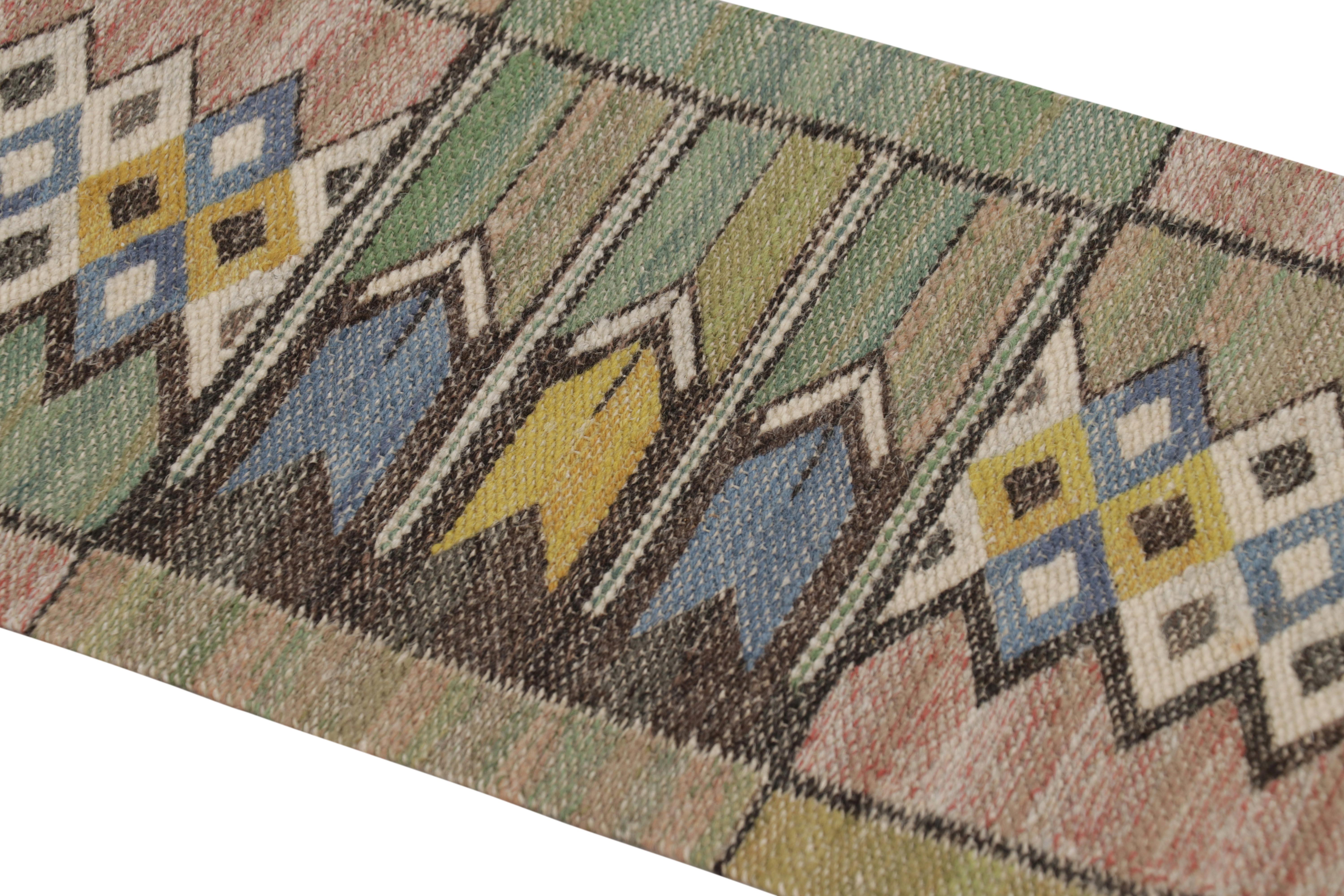 Signed Antique Marta Maas Swedish Textile, Scandinavian Geometric - Rug & Kilim In Good Condition For Sale In Long Island City, NY