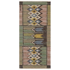 Signed Antique Marta Maas Swedish Textile, Scandinavian Geometric - Rug & Kilim