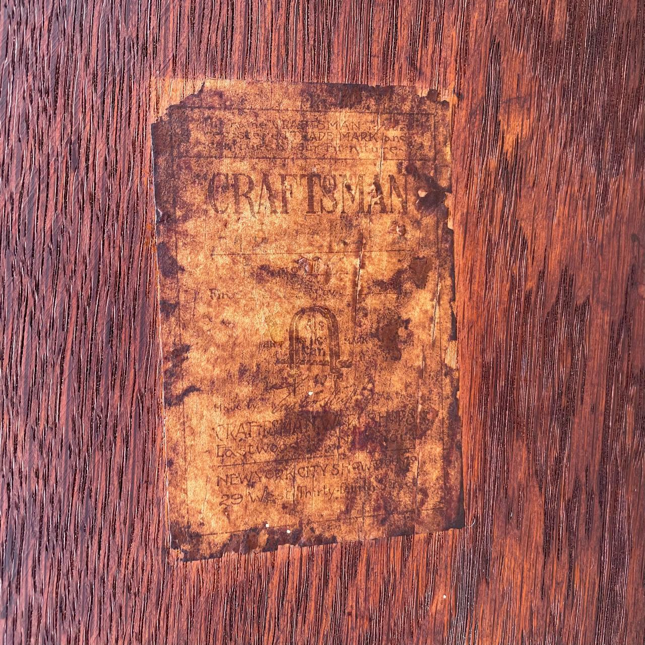 Signed Antique Mission Oak Craftsman Bookshelf Rack by Stickley, Model 74 6