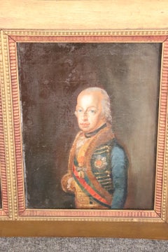 Peinture ancienne signée représentant deux soldats anglais du 18ème ou du début du 19ème siècle