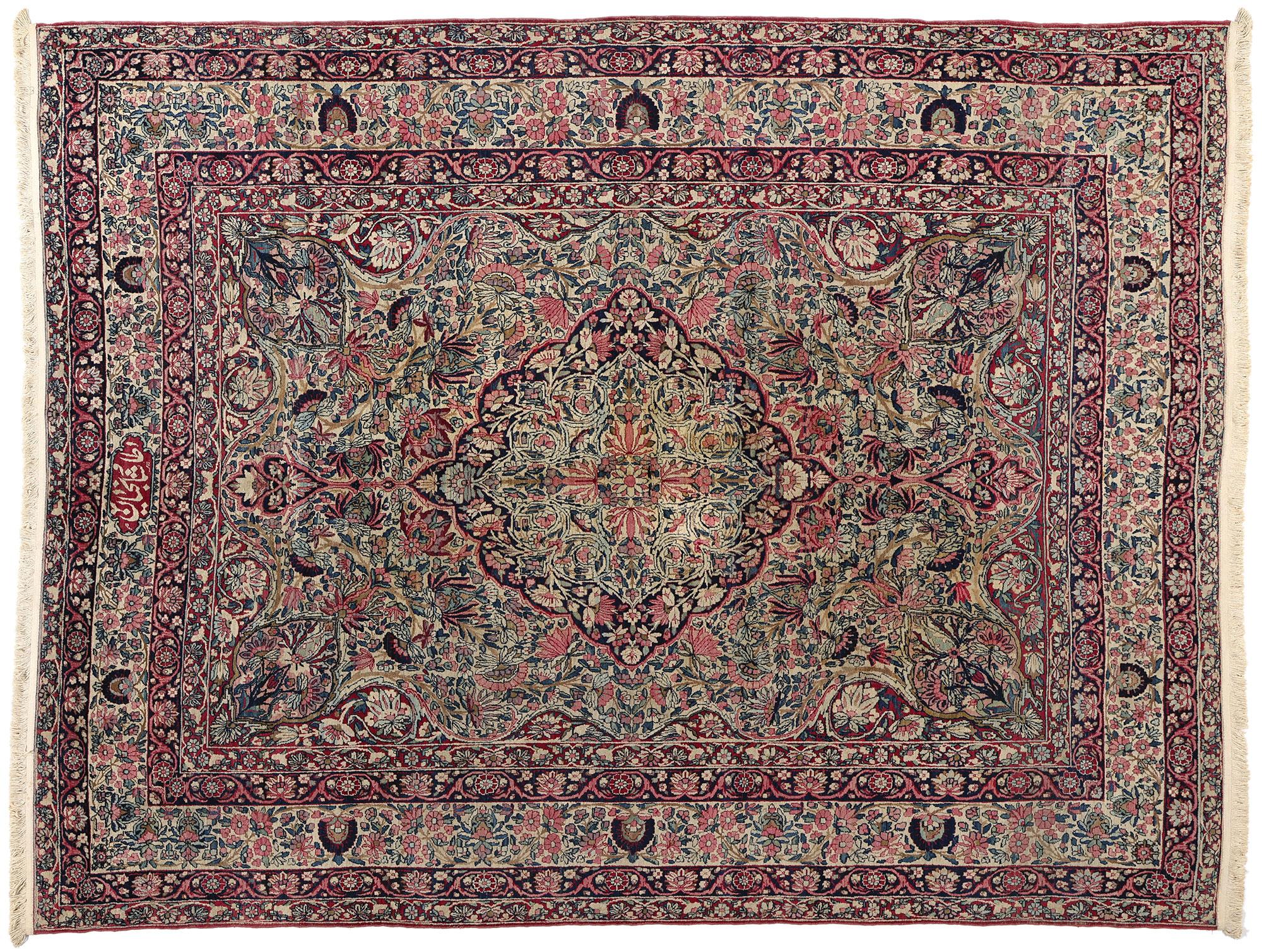 Signed Antique Persian Kermanshah Rug For Sale 3