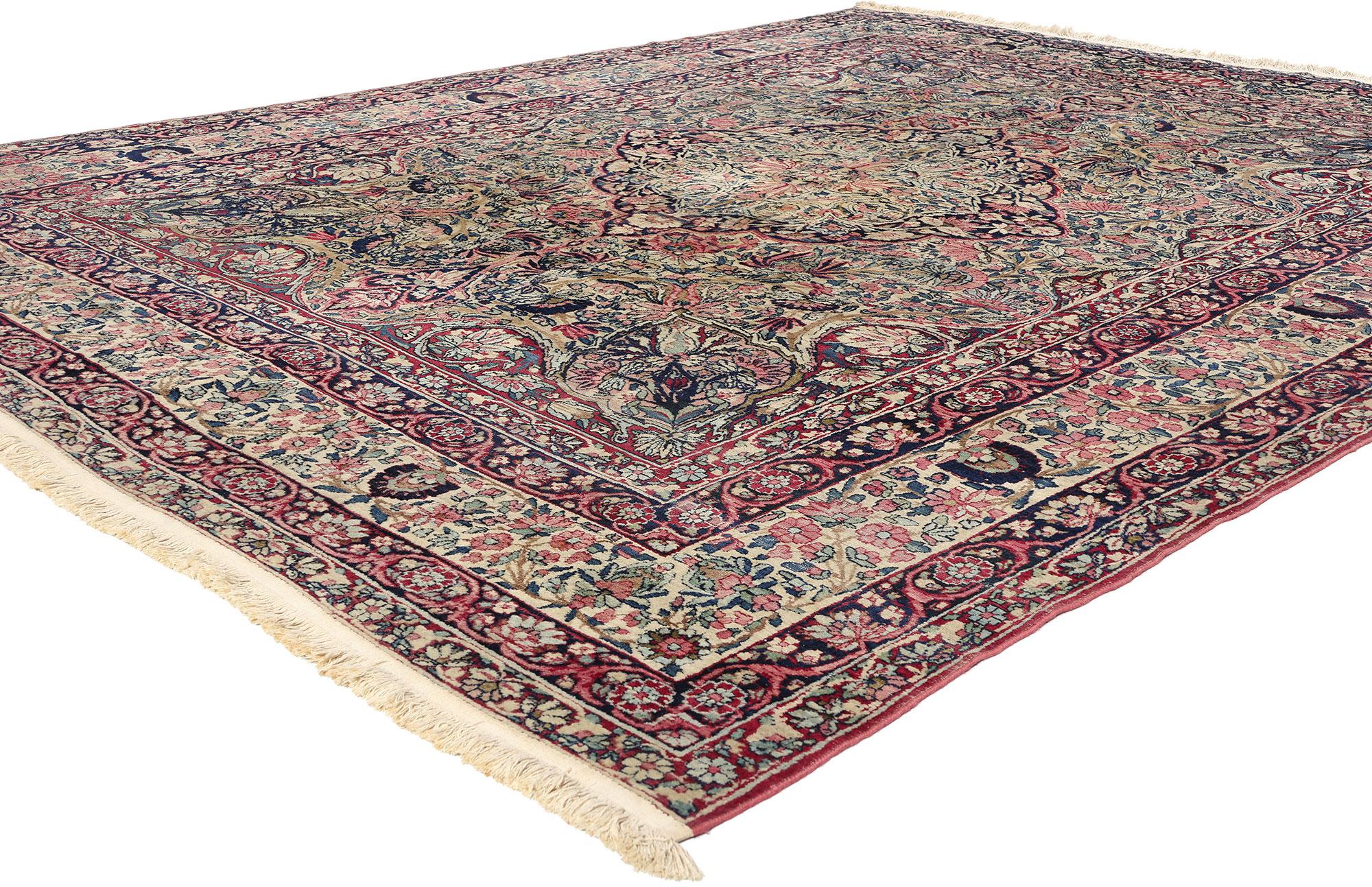 78759 Signed Antique Persian Kermanshah Rug, 09'08 x 11'02. Signed Persian Kermanshah rugs are Persian carpets bearing the signature or mark of the weaver, serving as an authentication of craftsmanship and providing insight into the rug's origins.