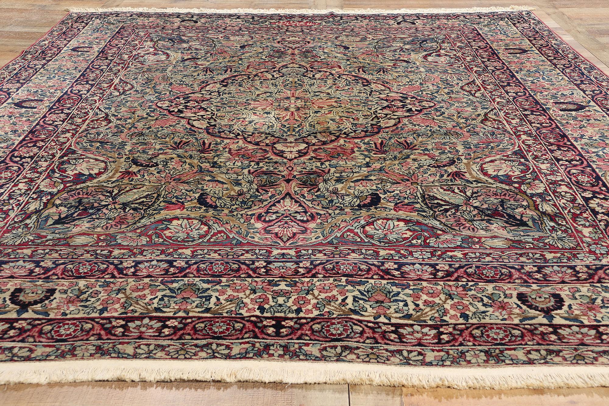 Signierter antiker persischer Kermanshah-Teppich (Wolle) im Angebot