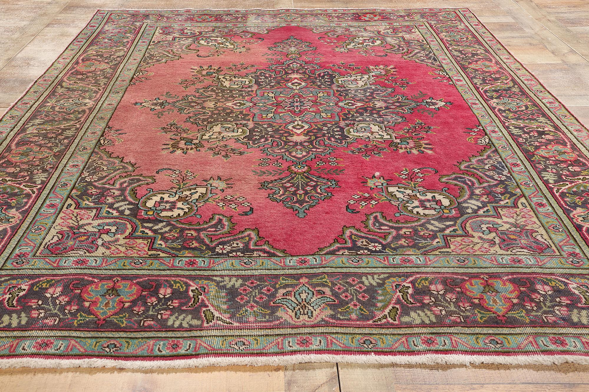 Signierter antiker persischer Kermanshah-Teppich (Wolle) im Angebot