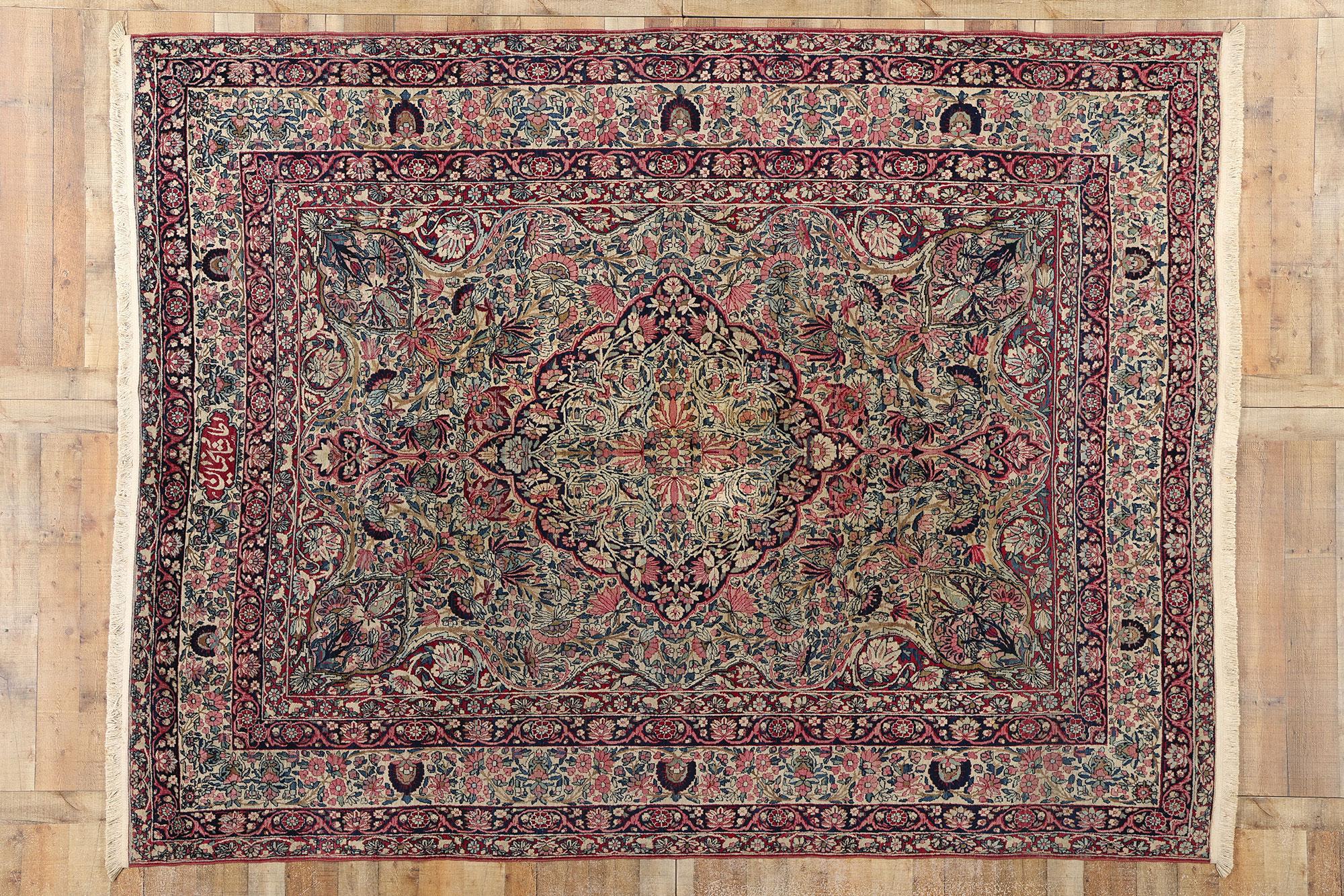 Signed Antique Persian Kermanshah Rug For Sale 2