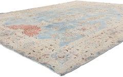 Signierter antiker persischer Mashhad-Teppich mit modernem Stil