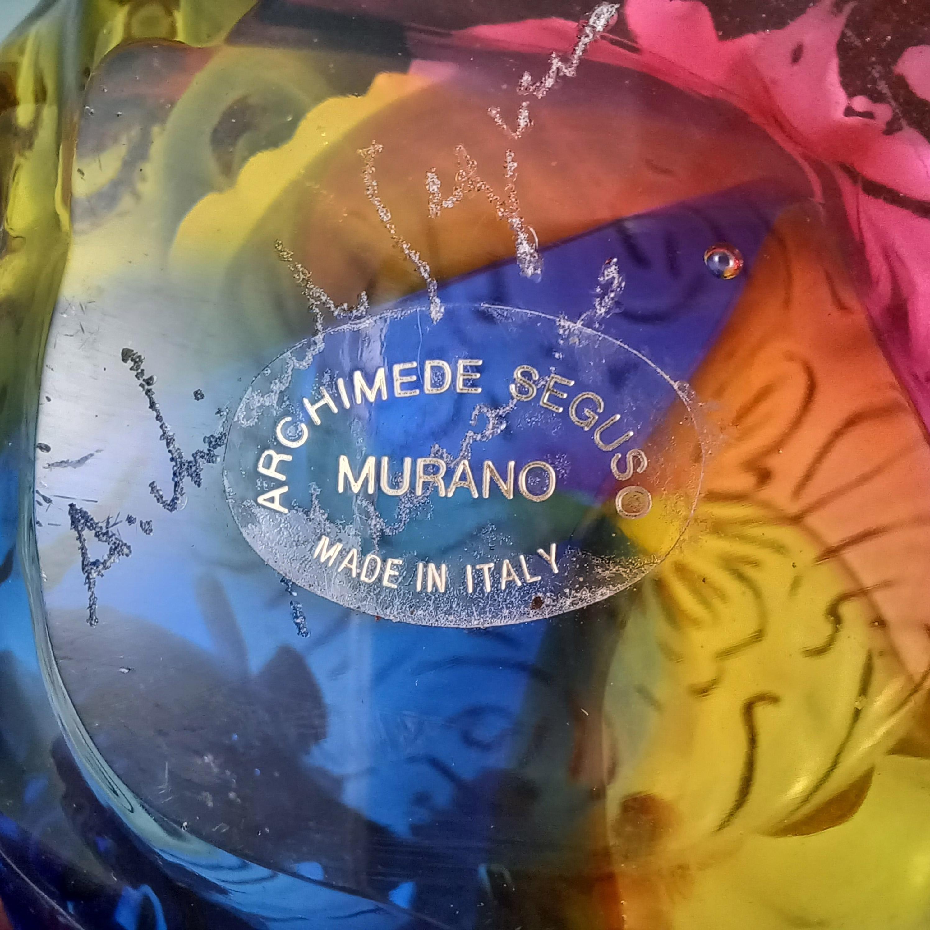 Escultura de huevo grande de cristal de Murano 