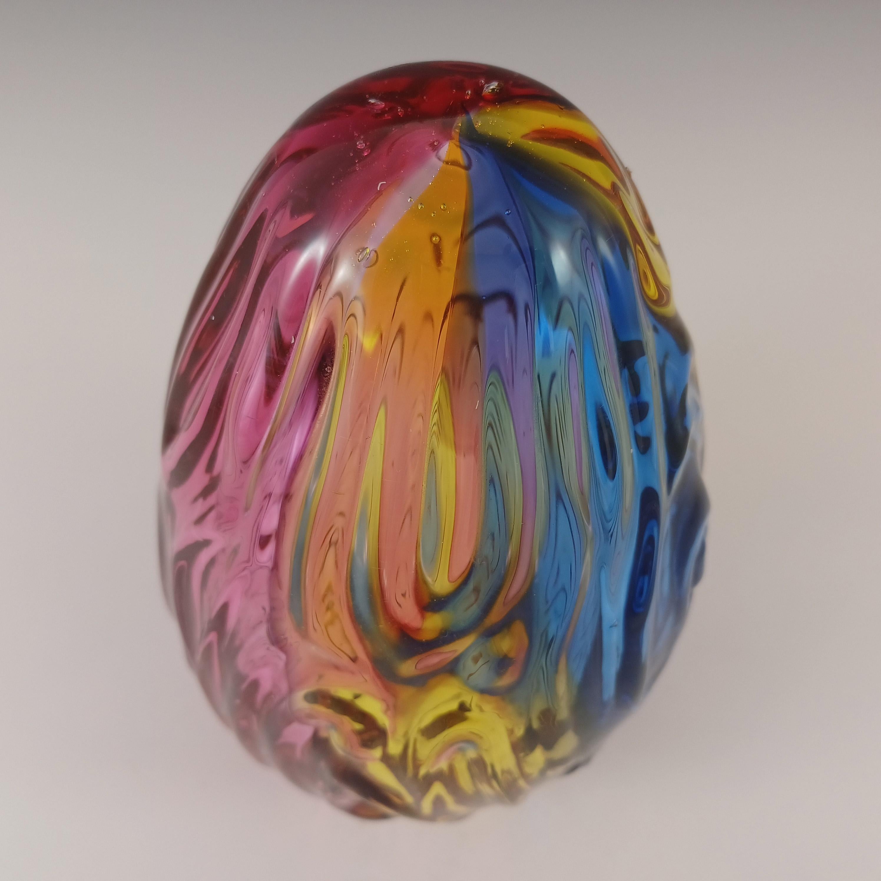 Escultura de huevo grande de cristal de Murano 