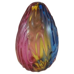 Sculpture en verre 'Carnivale' signée Archimede Seguso Murano, grand œuf