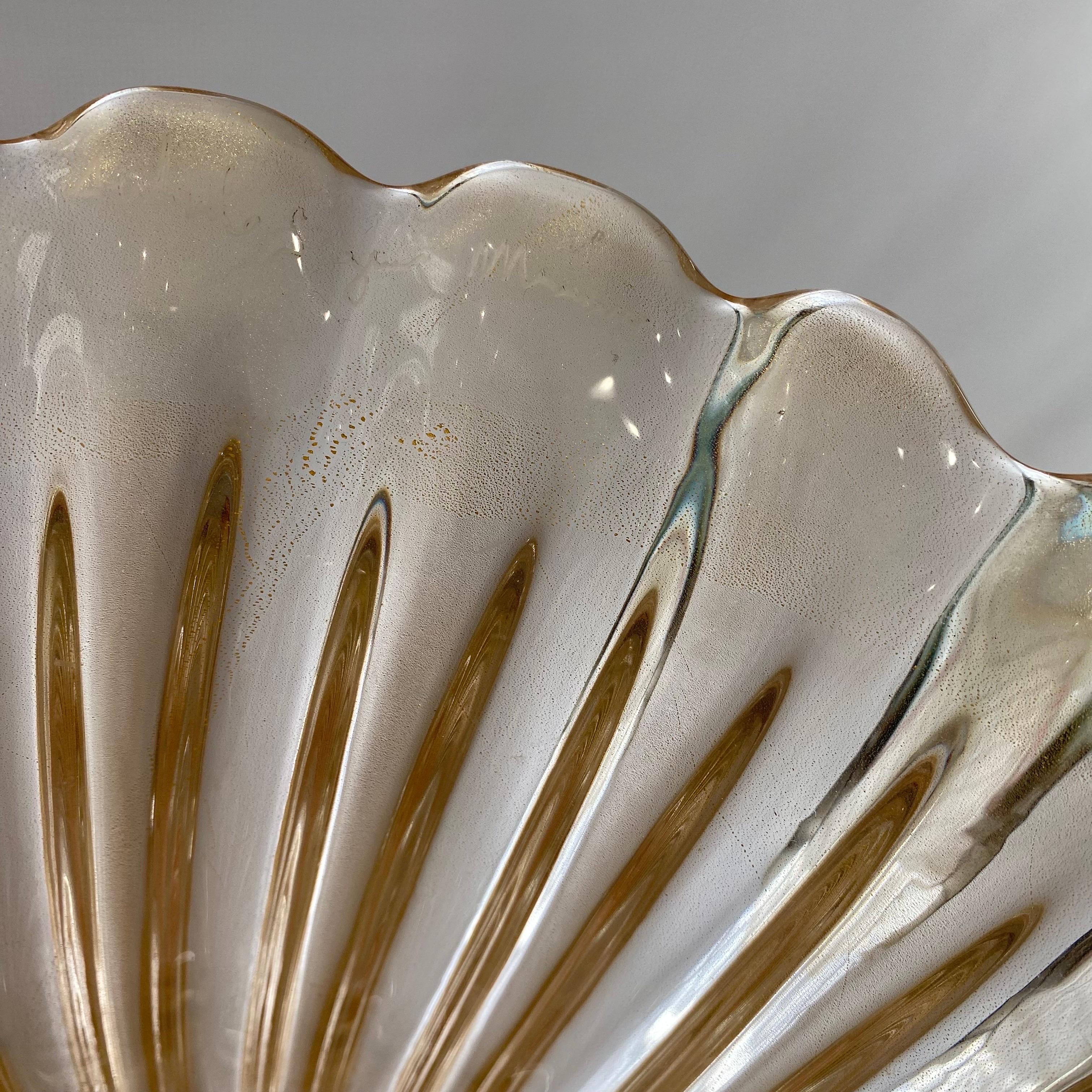 Signed Archimede Seguso Murano Glass Floor Lamp Gold Italian Art Deco 1980s For Sale 4