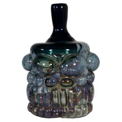 Vintage Signed Art Glass Bottle from Exbor Studios