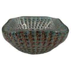 Signed Art Glass Centerpiece Bowl "Marinot", Mid-20th Century
