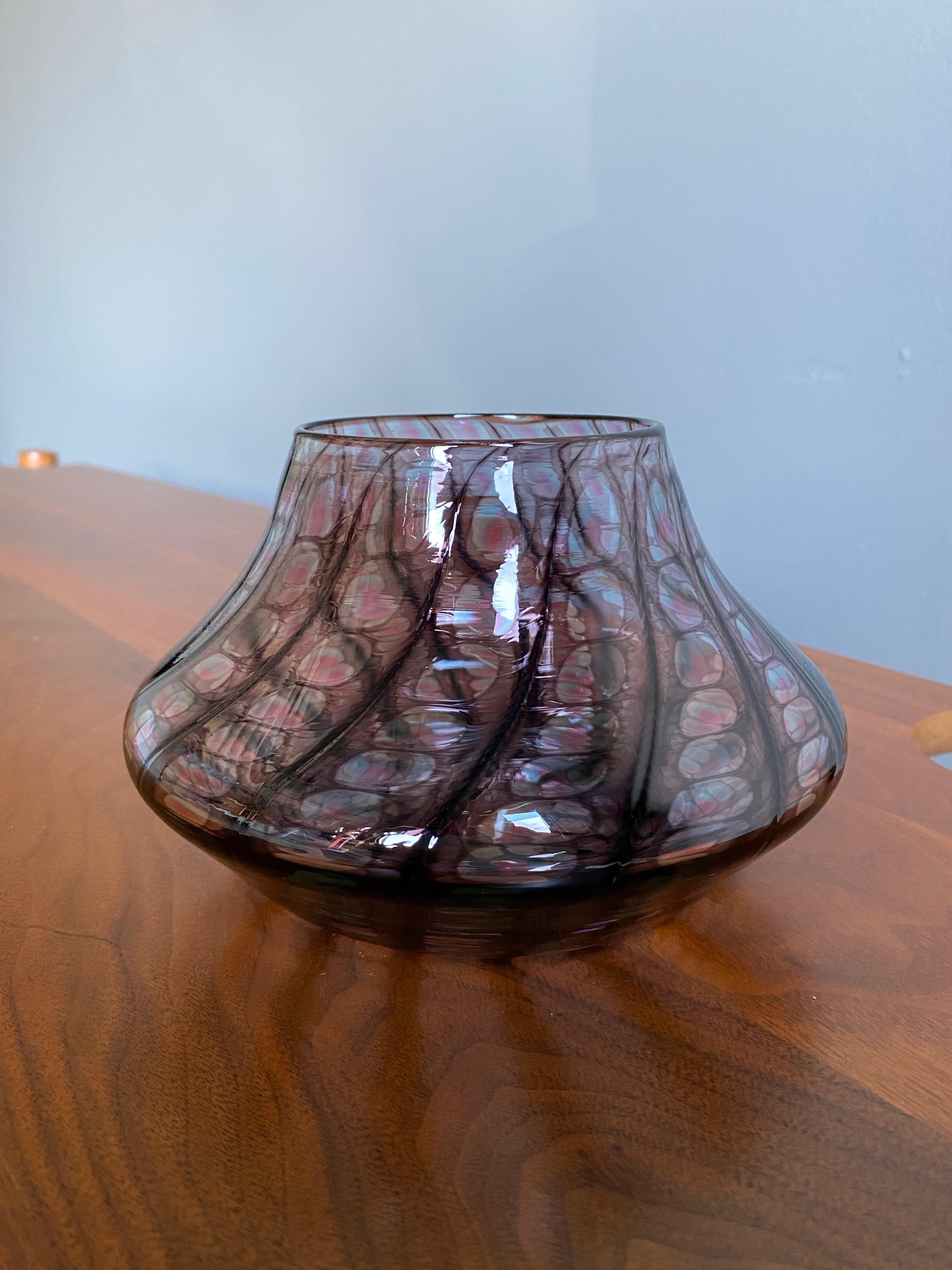 Modern Signed Art Glass Vase, 1997