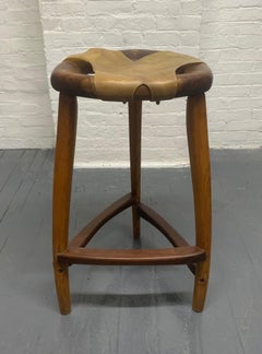 Signed Arthur Espenet Carpenter Rawhide Stool