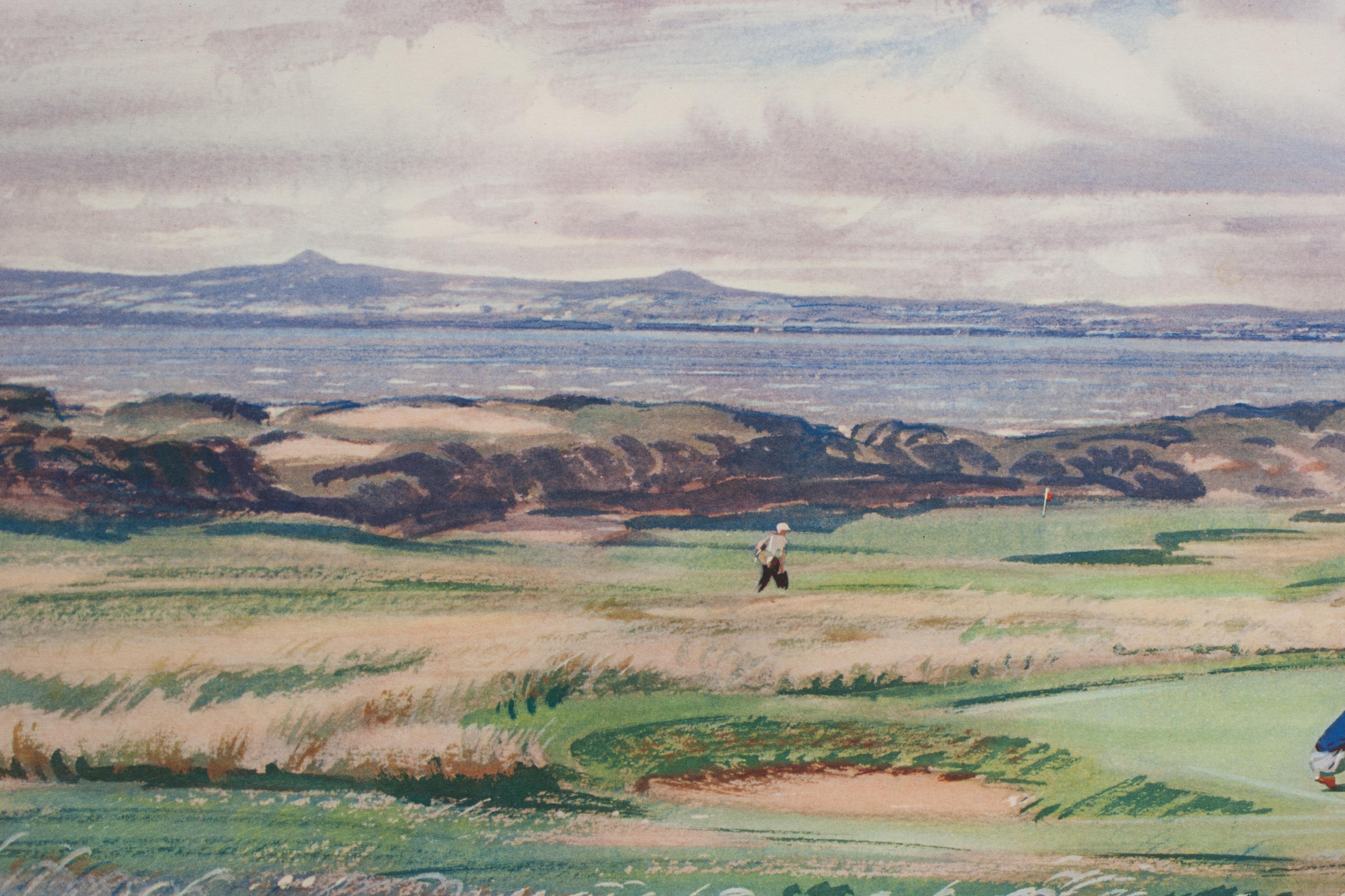 Signed Arthur Weaver Golf Print, First Green Muirfield For Sale 1