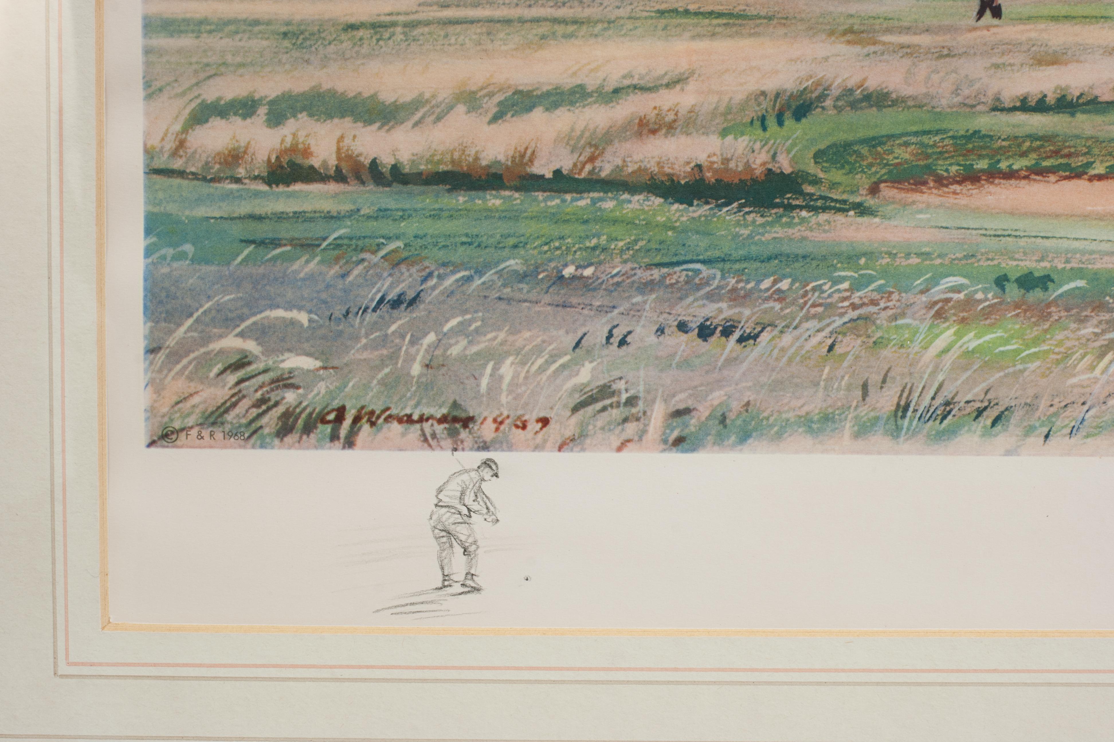 Signed Arthur Weaver Golf Print, First Green Muirfield For Sale 2