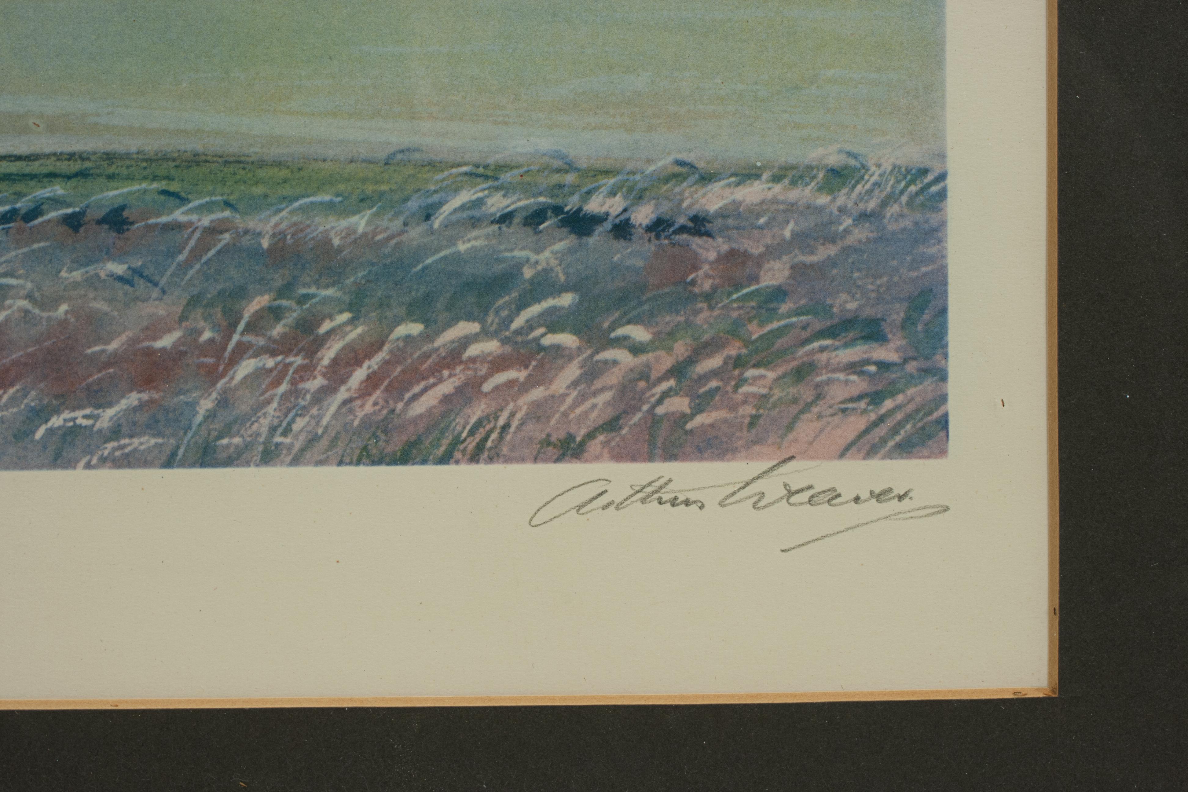Signed Arthur Weaver Golf Print, the First Green Muirfield In Good Condition In Oxfordshire, GB