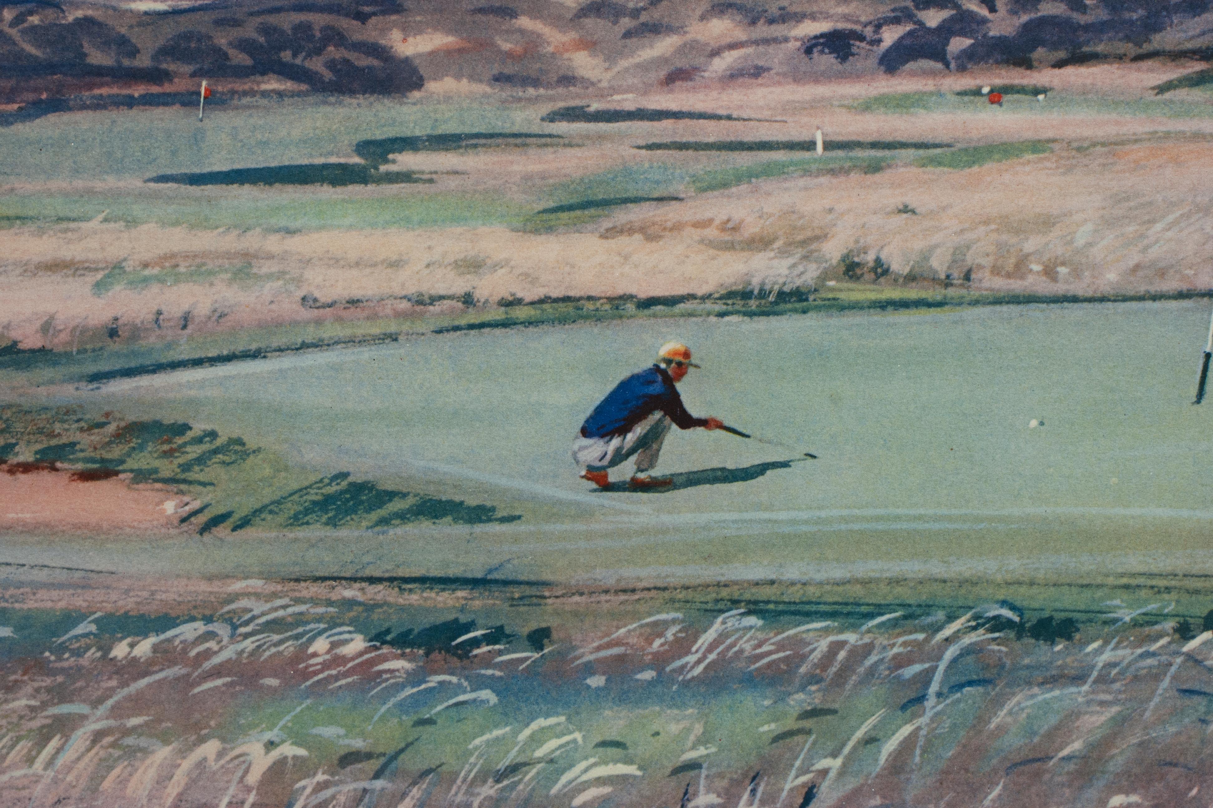 Signed Arthur Weaver Golf Print, the First Green Muirfield 1