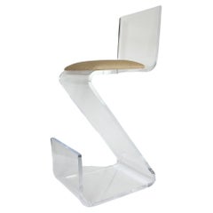 Signed Artist Shlomi Haziza Lucite Sculpture Z Stools, 6 Available