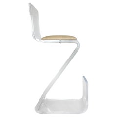 Vintage Signed Artist Shlomi Haziza Lucite Sculpture Z Stools, 6 Available