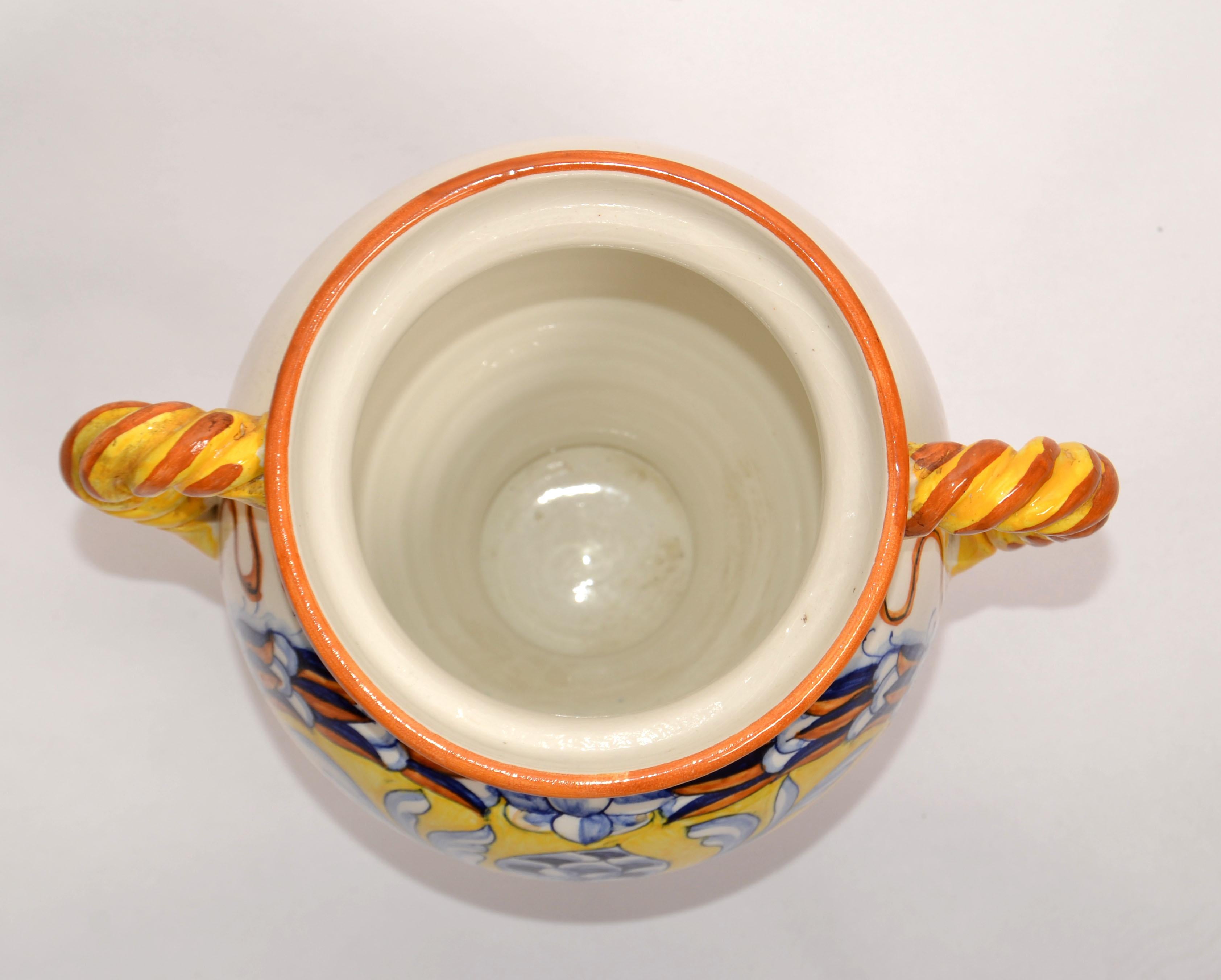Vaso in ceramica dipinto a mano firmato Artistica Pottery Mediterranean Folk Art Italia in vendita 3