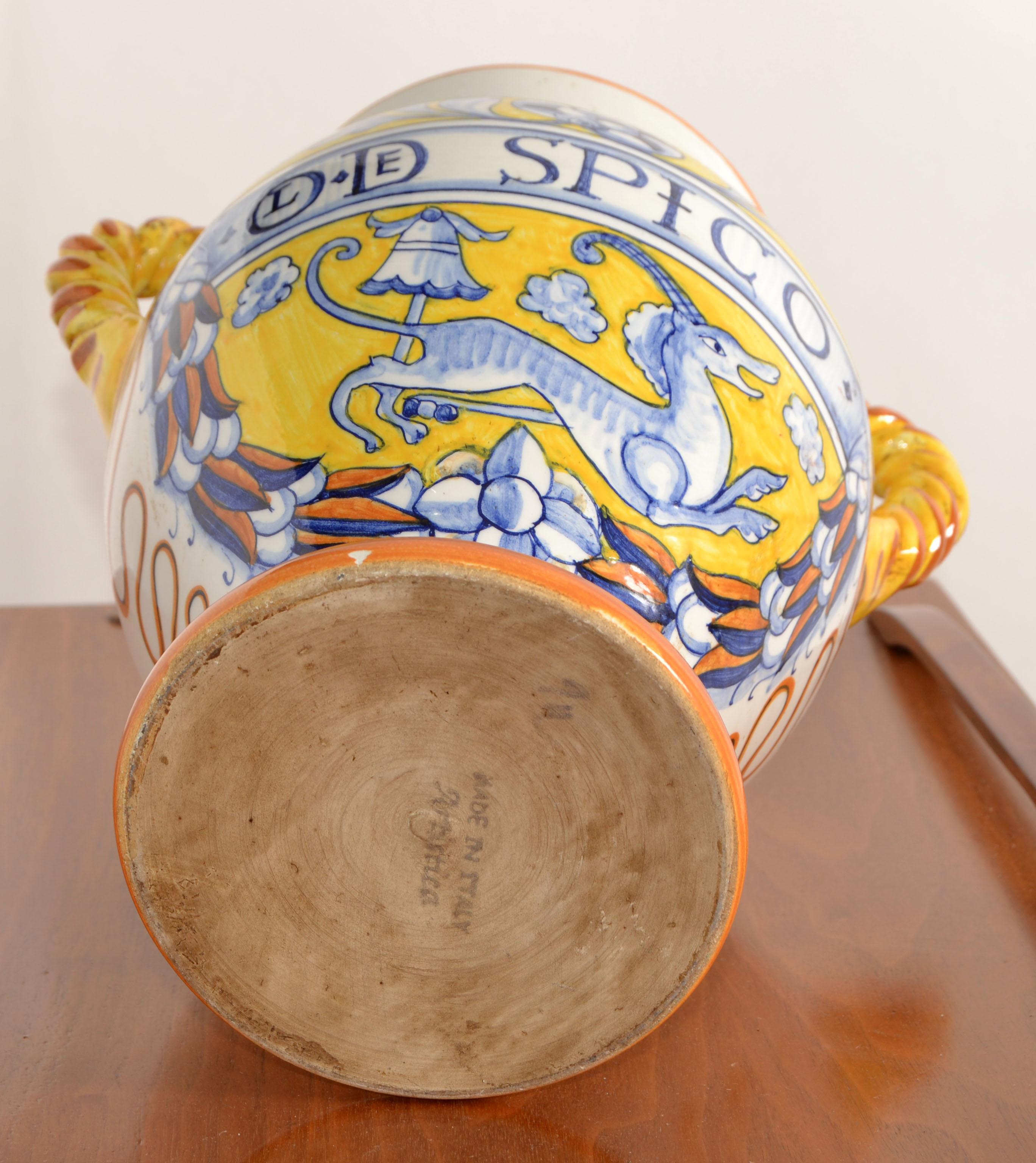Vaso in ceramica dipinto a mano firmato Artistica Pottery Mediterranean Folk Art Italia in vendita 5