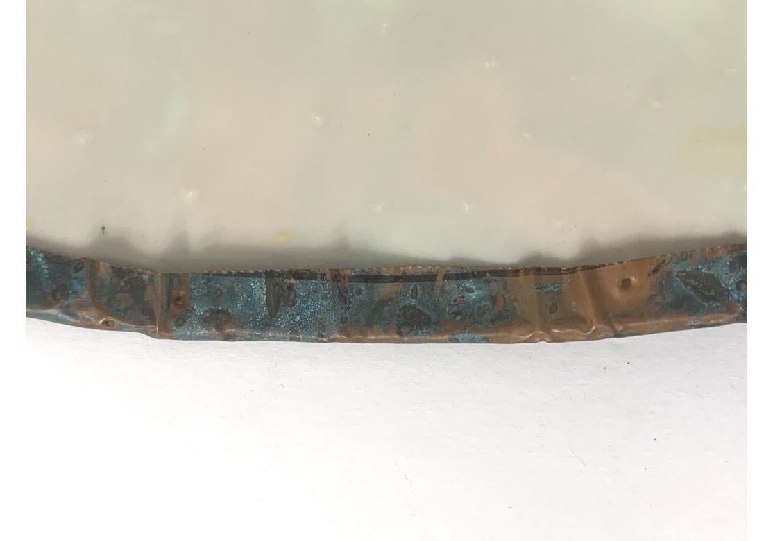 Signed Arts & Crafts Artisan Verdigris Copper Table Lamp en vente 5