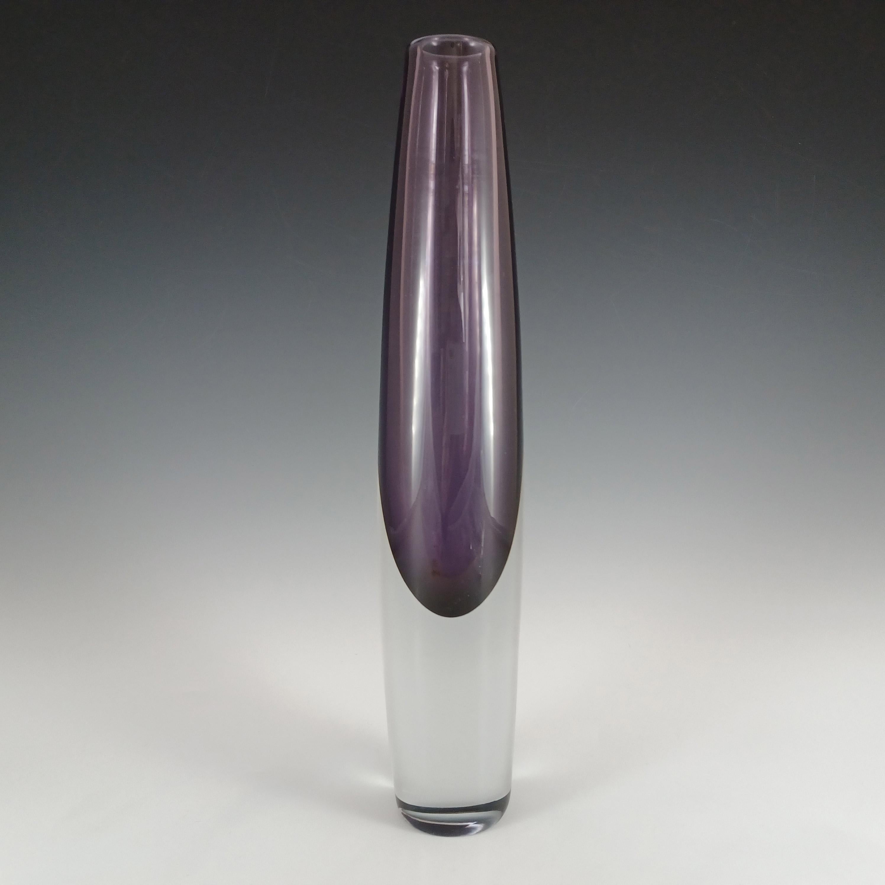 A stunning large Scandinavian purple cased glass Sputnik vase. Made by Strömberg of Sweden, designed by Asta Strömberg in 1958, signed to base 