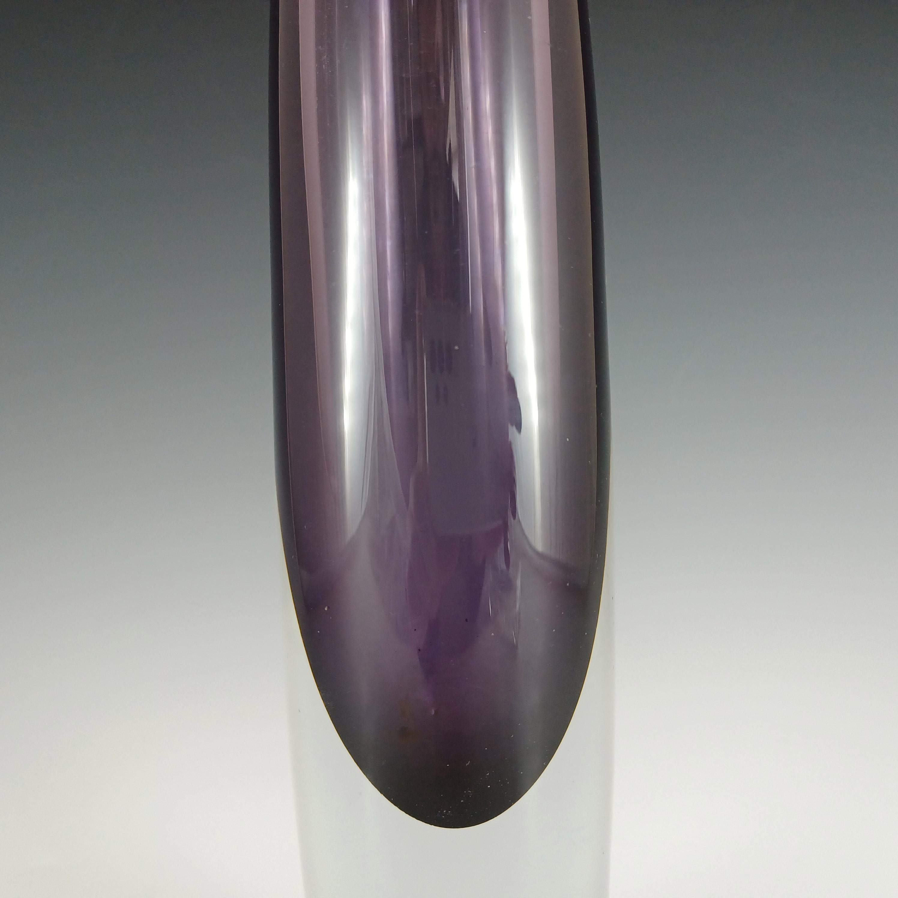 Mid-20th Century SIGNED Asta Strömberg #B938 Swedish Purple Cased Glass 'Sputnik' Vase