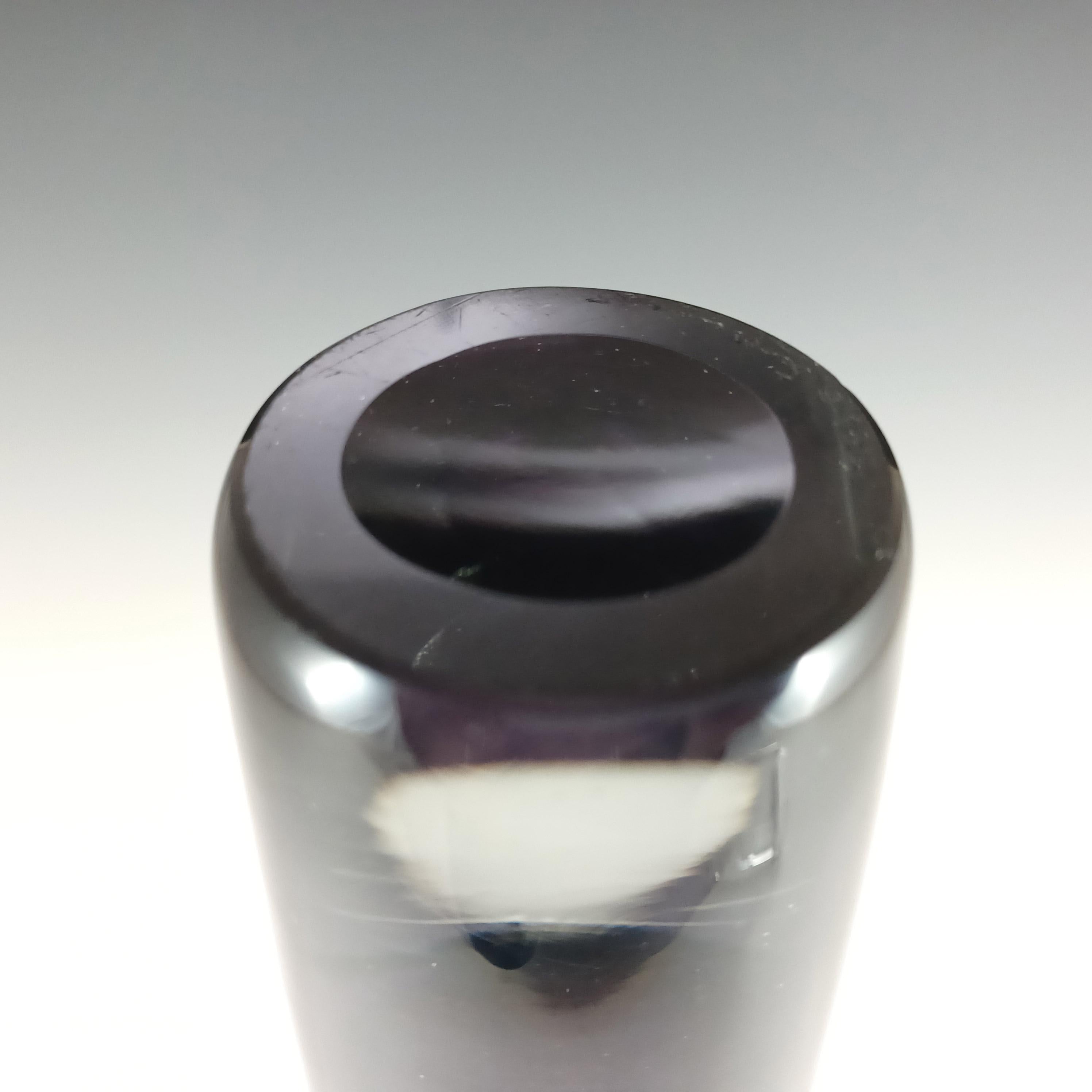 SIGNED Asta Strömberg #B938 Swedish Purple Cased Glass 'Sputnik' Vase 2