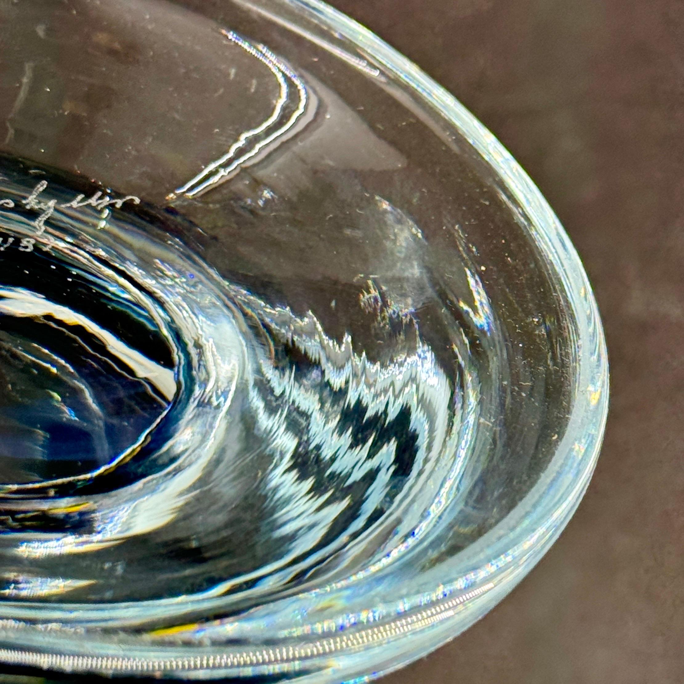Vaso in vetro firmato Asta Stromberg per Strombergshyttan, Svezia in vendita 8