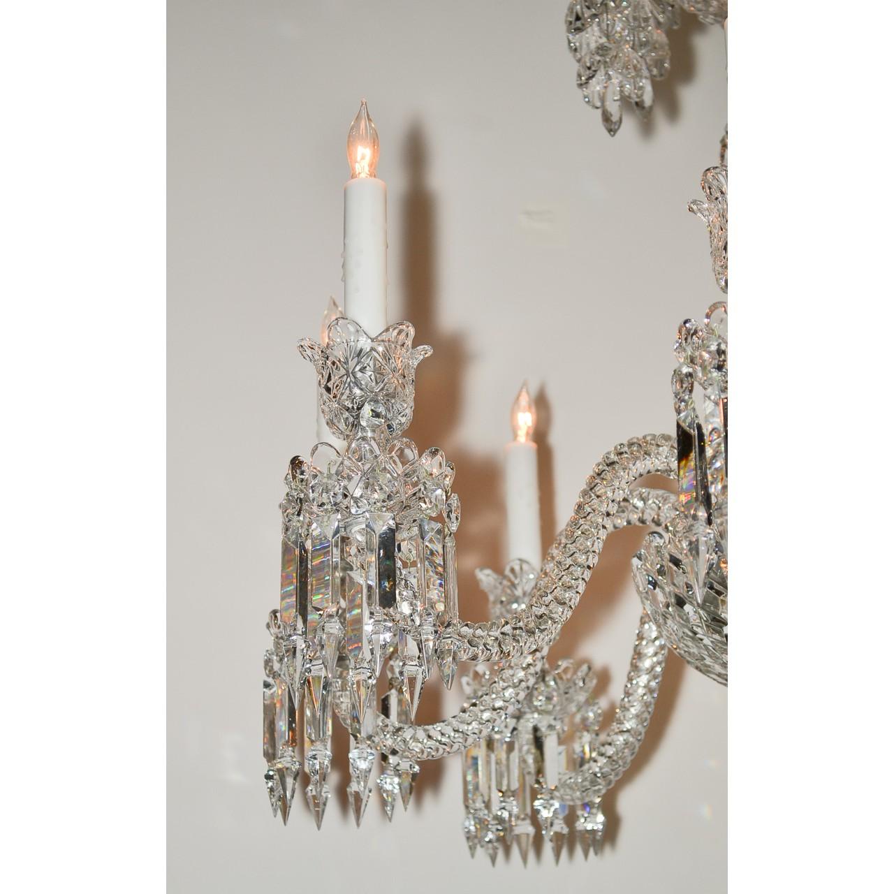 Signed Baccarat Cut Crystal Chandelier, circa 1900 In Excellent Condition In Dallas, TX