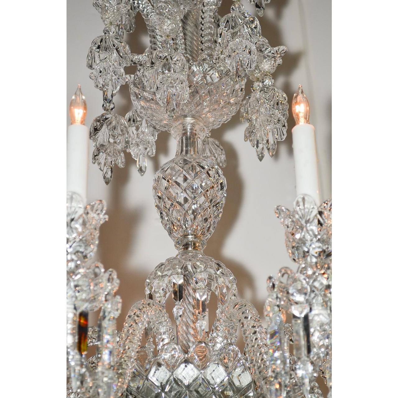 Signed Baccarat Cut Crystal Chandelier, circa 1900 1