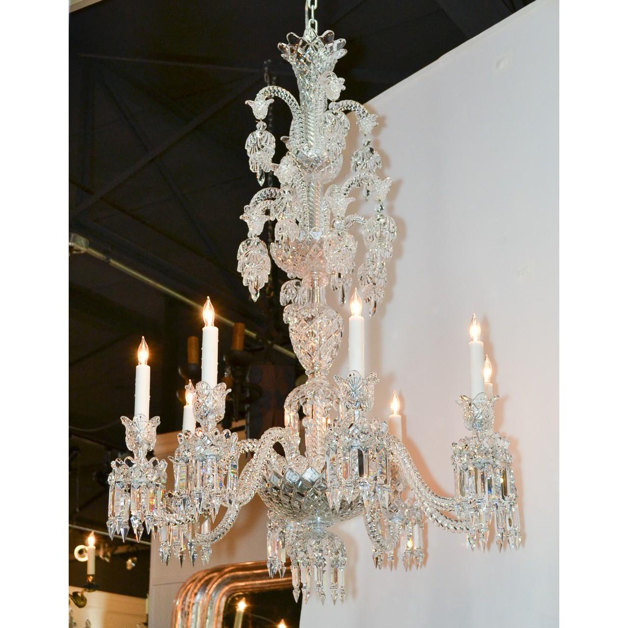 Signed Baccarat Cut Crystal Chandelier, circa 1900 2