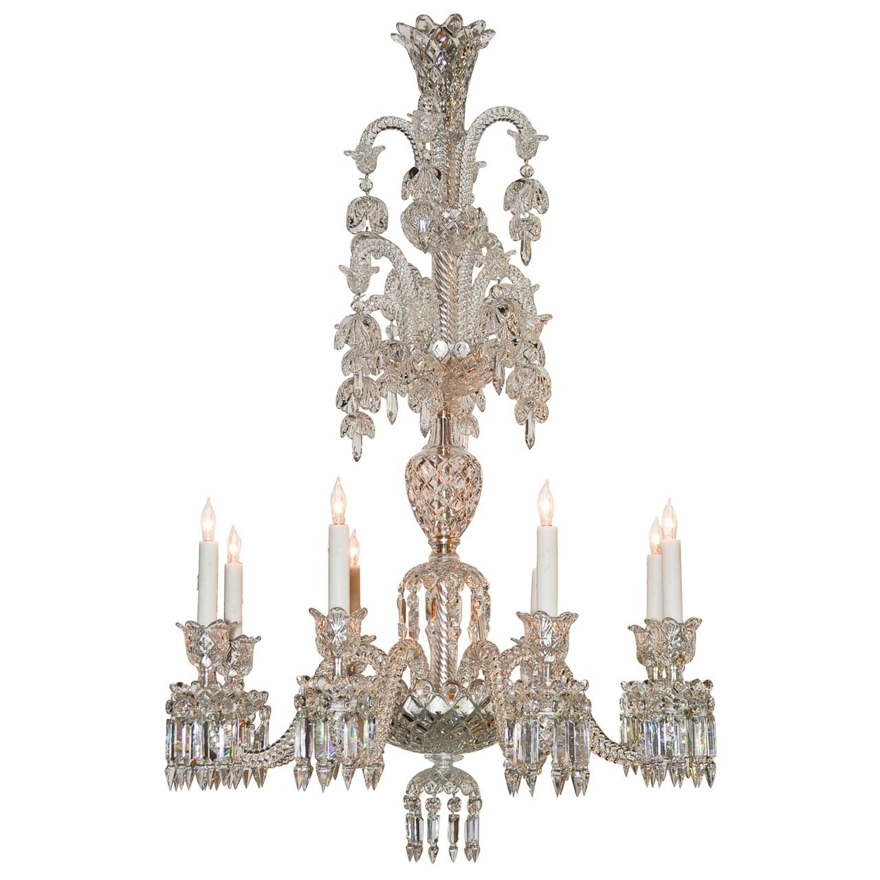 Signed Baccarat Cut Crystal Chandelier, circa 1900