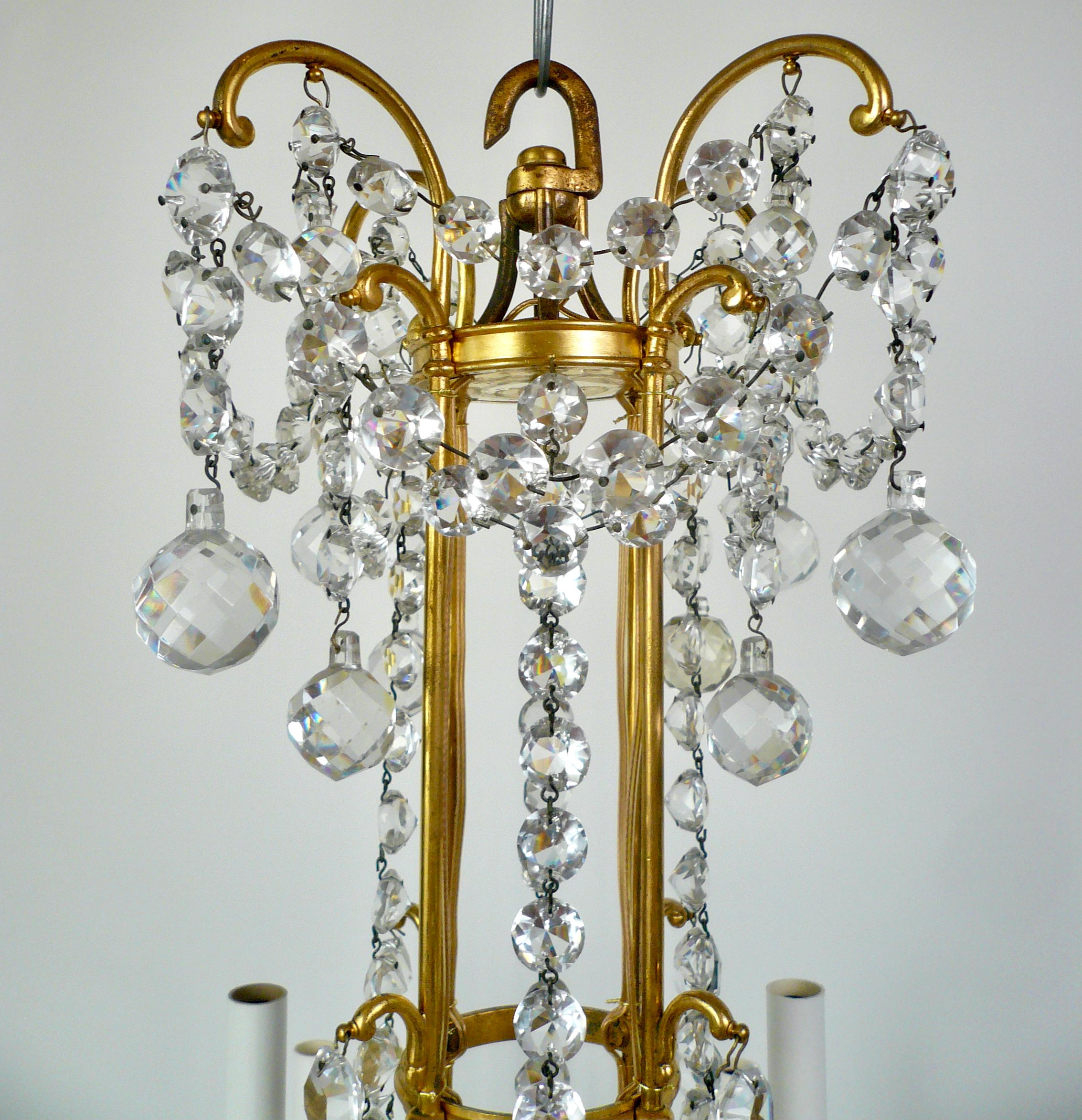 Signed Baccarat Gilt Bronze and Crystal 12 Light Chandelier, circa 1890 For Sale 4